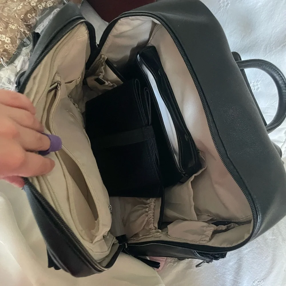Ayla & Co Black Kids Backpack Tote - Sleek Leatherette Carry Bag